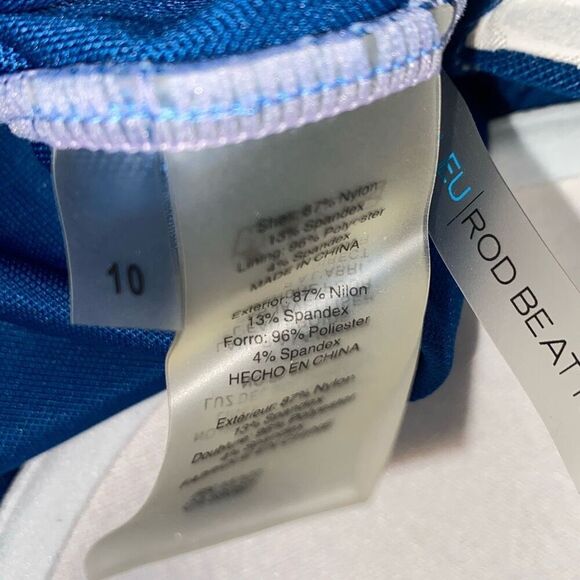 Bleu Rod Beattie 10 Hola Shirred Bandeau Ombre‎ One-Piece Swimsuit Blue - Picture 12 of 12